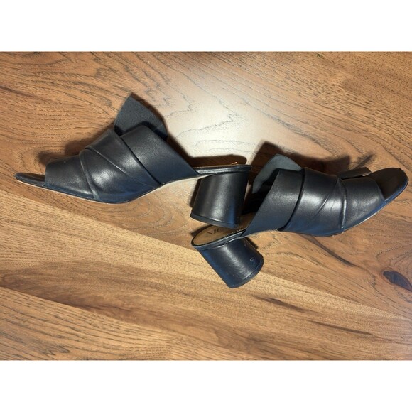 NIC+ZOE Poppy Women 8 M Black Leather Peep Toe Bow Block Heel - Picture 10 of 16